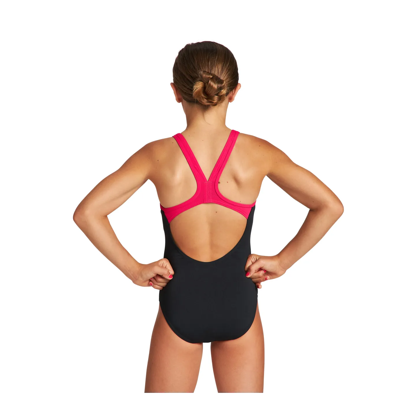 Maillot fille Arena Biglogo Swim Black Freak Rose