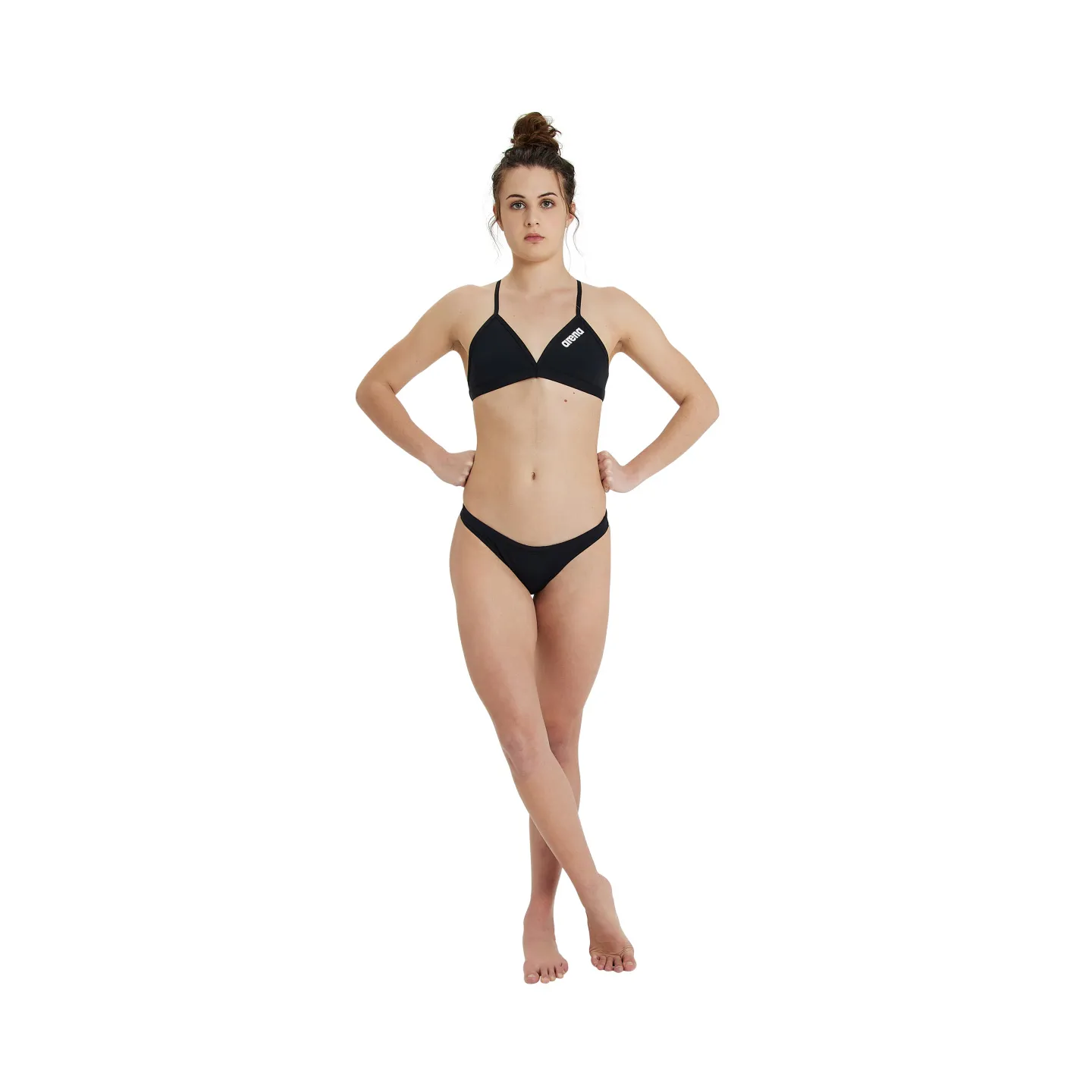 Haut de maillot femme 2 pièces Solid Black White - WOMEN'S TEAM SWIM BOTTOM SOLID