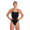 WOMEN'S TEAM SWIMSUIT CHALLENGE SOLID BLACK-WHITE