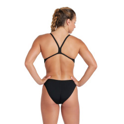 WOMEN'S TEAM SWIMSUIT CHALLENGE SOLID BLACK-WHITE