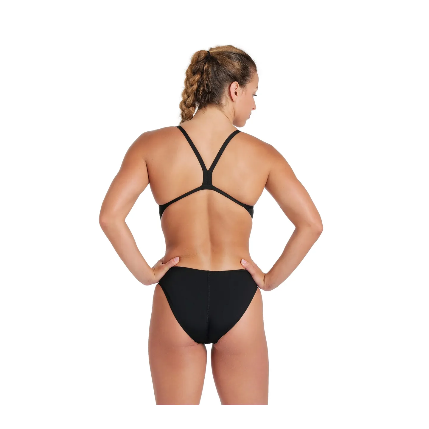 WOMEN'S TEAM SWIMSUIT CHALLENGE SOLID BLACK-WHITE
