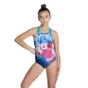 GIRL'S ARENA WAVES BREAKING SWIMSUIT V B NAVY-TURQUOISE