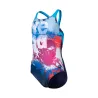 GIRL'S ARENA WAVES BREAKING SWIMSUIT V B NAVY-TURQUOISE
