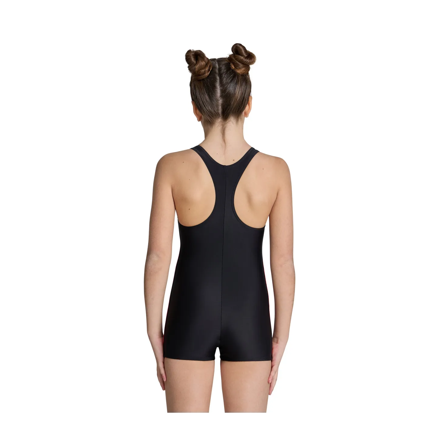 GIRL'S COMBISHORT SWIMSUIT GRAPHIC BLACK-FLUORED
