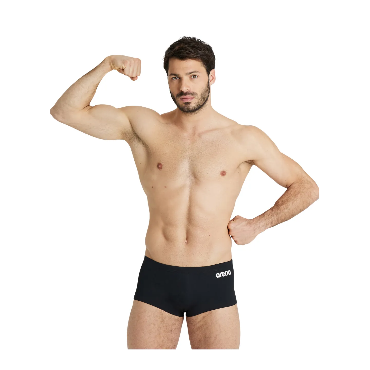 Maillot de Bain MEN'S TEAM SWIM LOW WAIST SHORT SOLID BLACK-WHITE