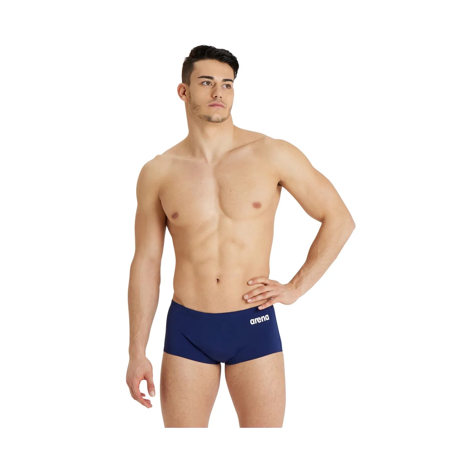 Maillot de Bain MEN'S TEAM SWIM LOW WAIST SHORT SOLID NAVY-WHITE