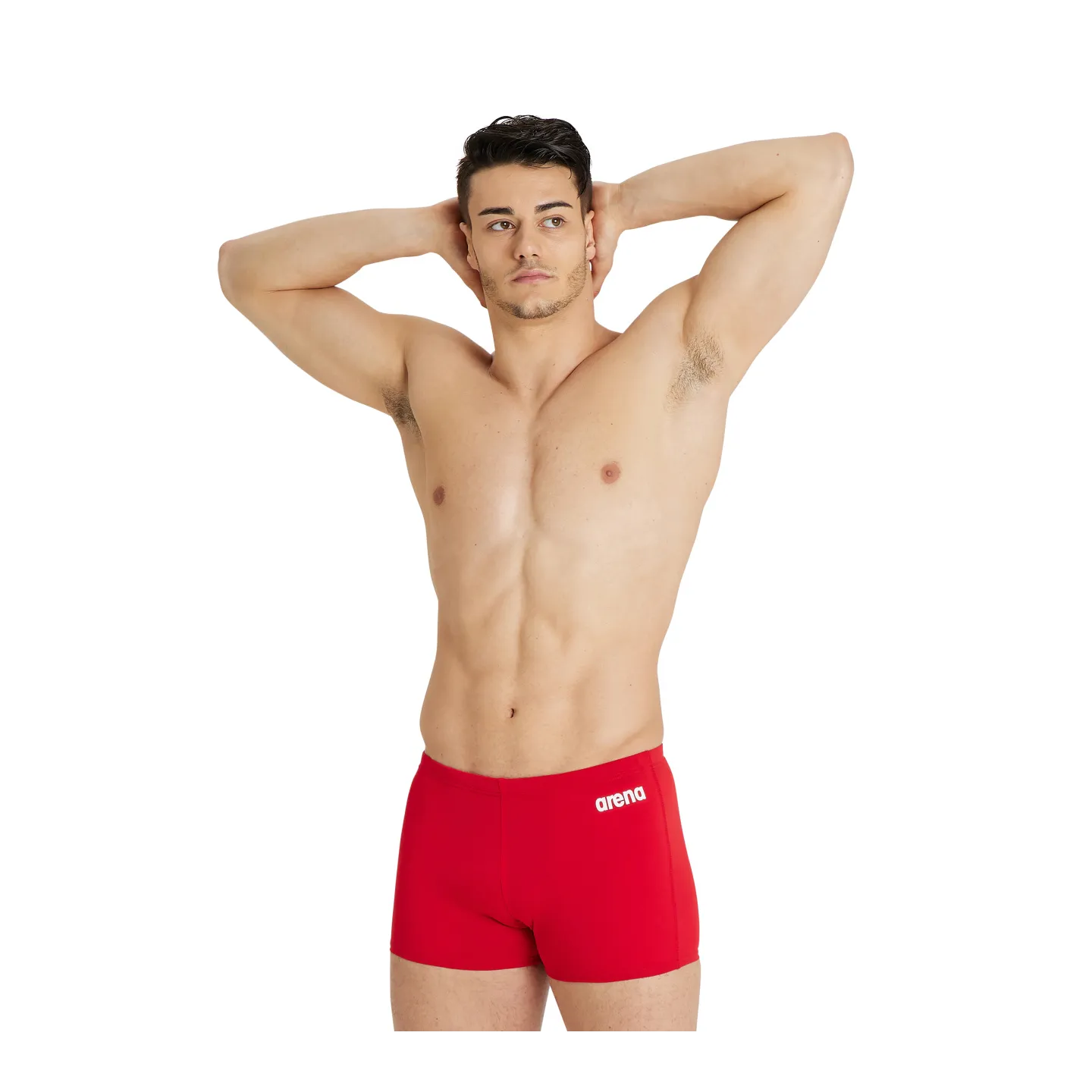 MEN'S TEAM SWIM SHORT SOLID RED WHITE