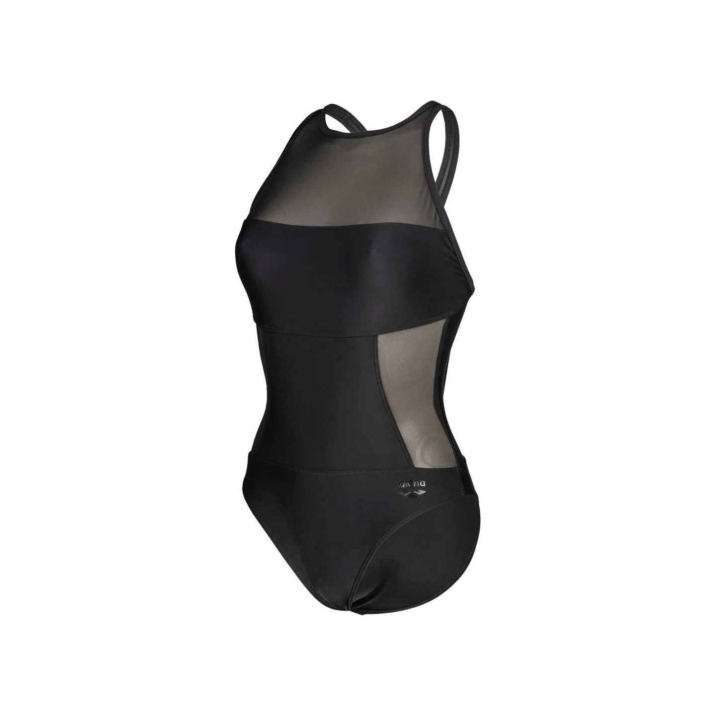 Maillot de Bain WOMEN'S ARENA MESH PANELS SWIMSUIT BLACK