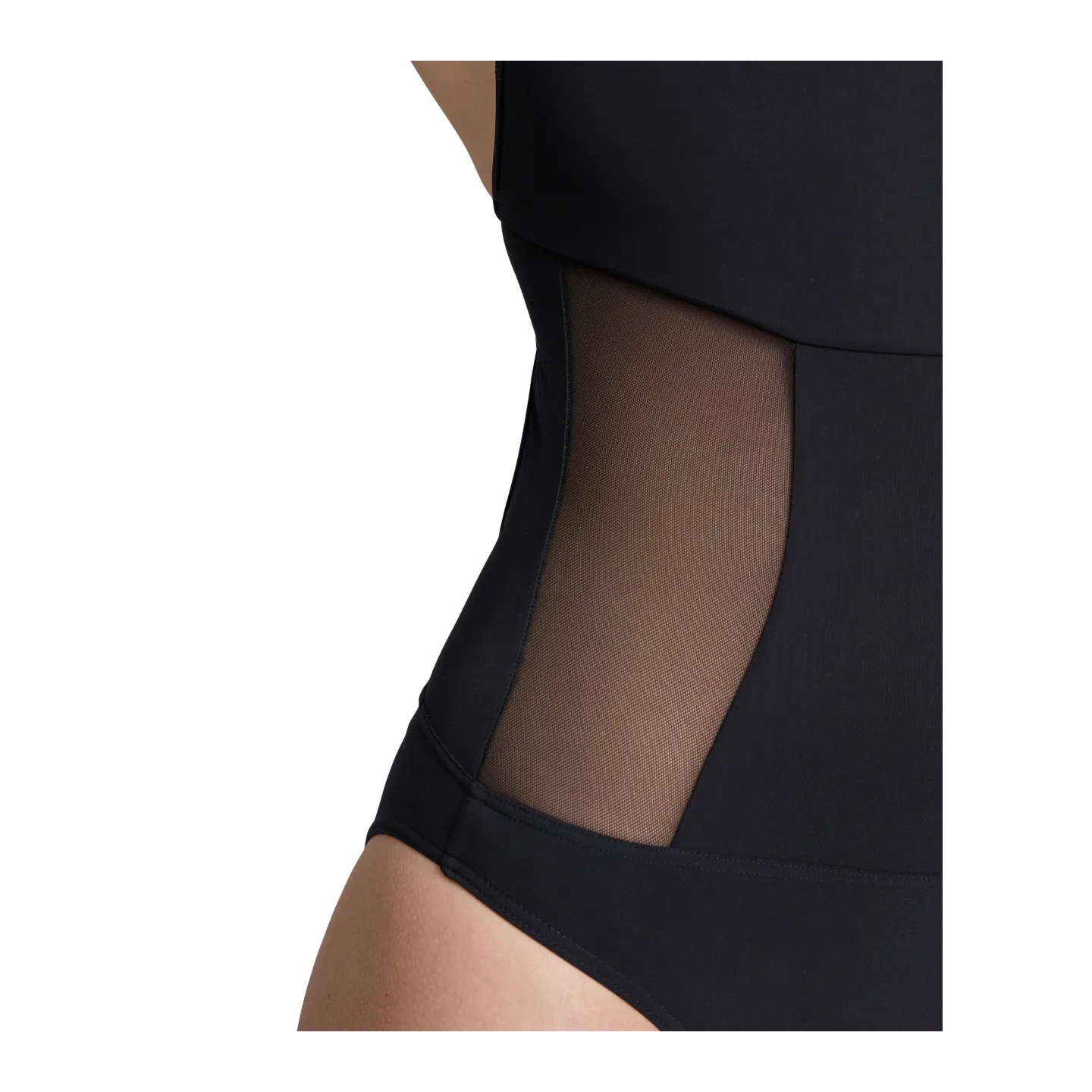 Maillot de Bain WOMEN'S ARENA MESH PANELS SWIMSUIT BLACK