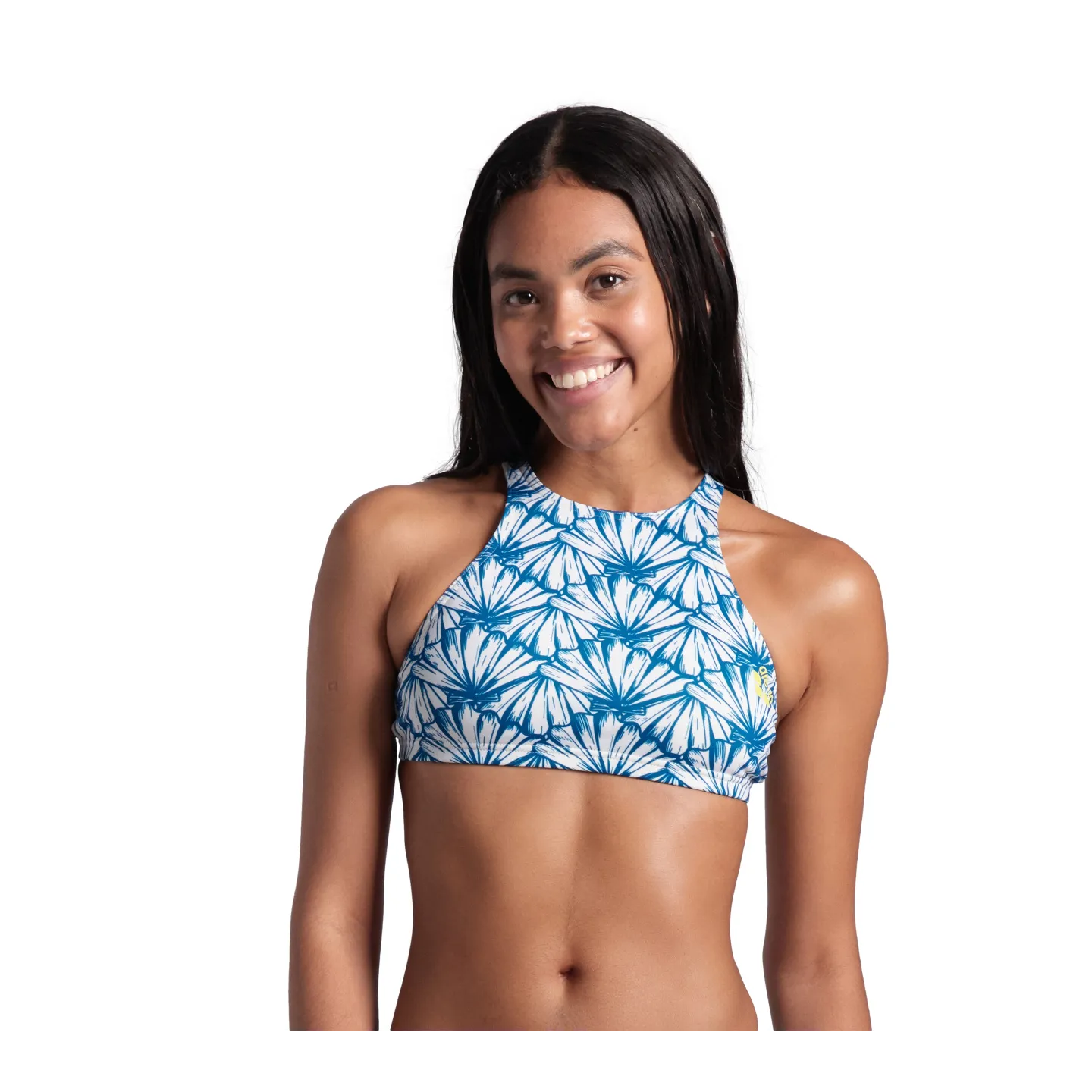 CROP THINK R WHITE MULTI-YELLOW STAR L