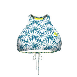 CROP THINK R WHITE MULTI-YELLOW STAR L