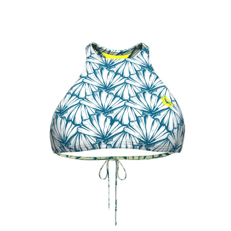 CROP THINK R WHITE MULTI-YELLOW STAR L