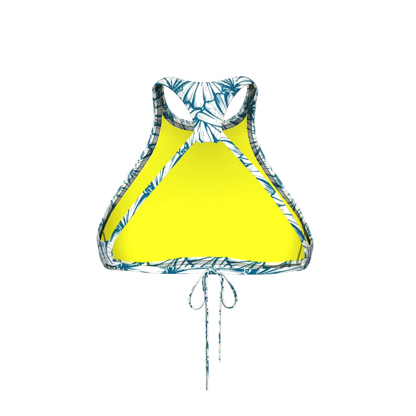 CROP THINK R WHITE MULTI-YELLOW STAR L