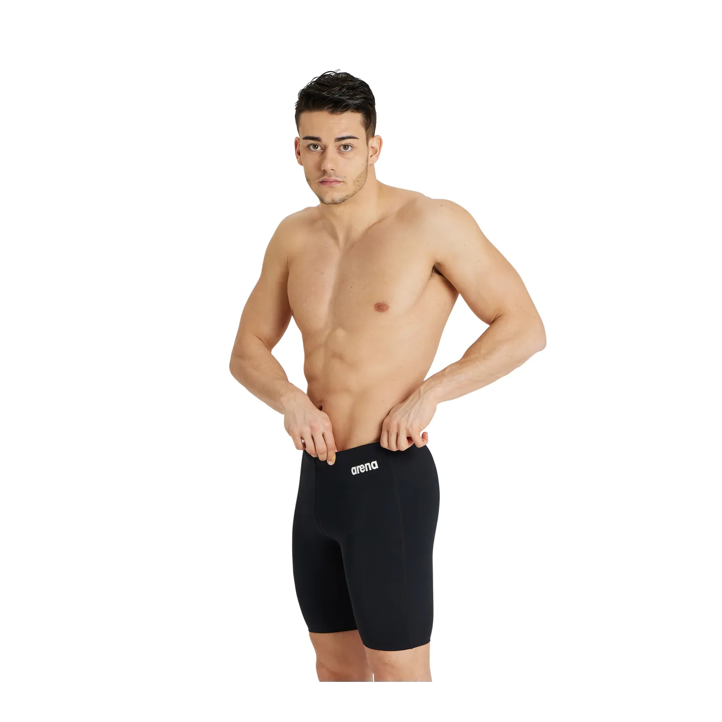 Maillot Homme ARENA TEAM SWIM JAMMER SOLID BLACK-WHITE