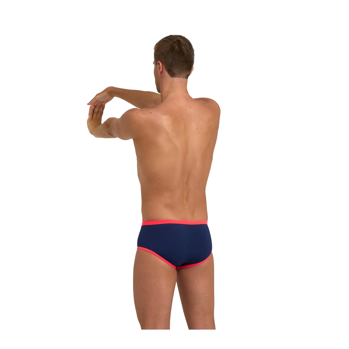 Maillot Homme ARENA ONE 12CM SWIM BRIEFS BIG LOG NAVY FLUO RED