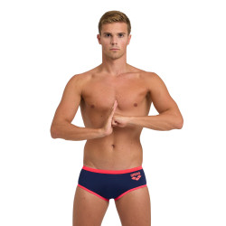 Maillot Homme ARENA ONE 12CM SWIM BRIEFS BIG LOG NAVY FLUO RED