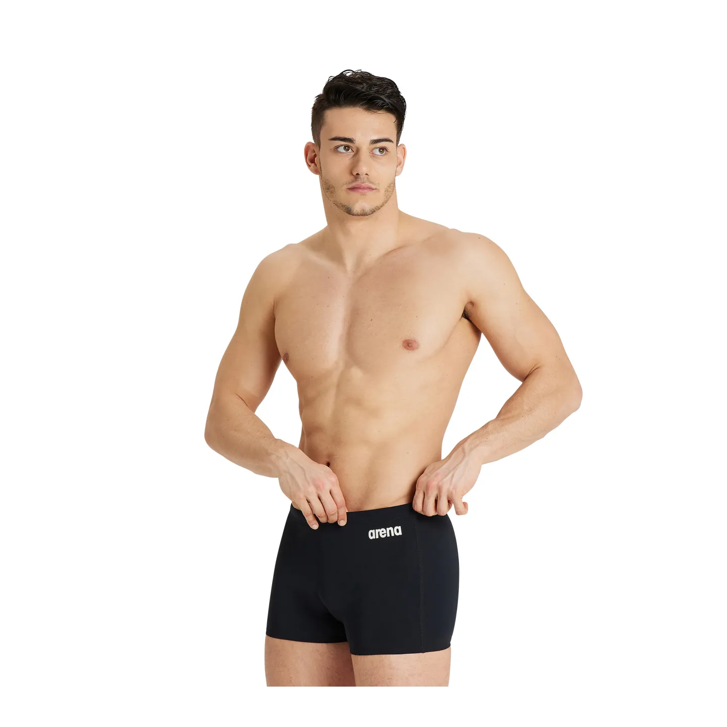 Maillot Homme  ARENA TEAM SWIM SHORT SOLID BLACK-WHITE
