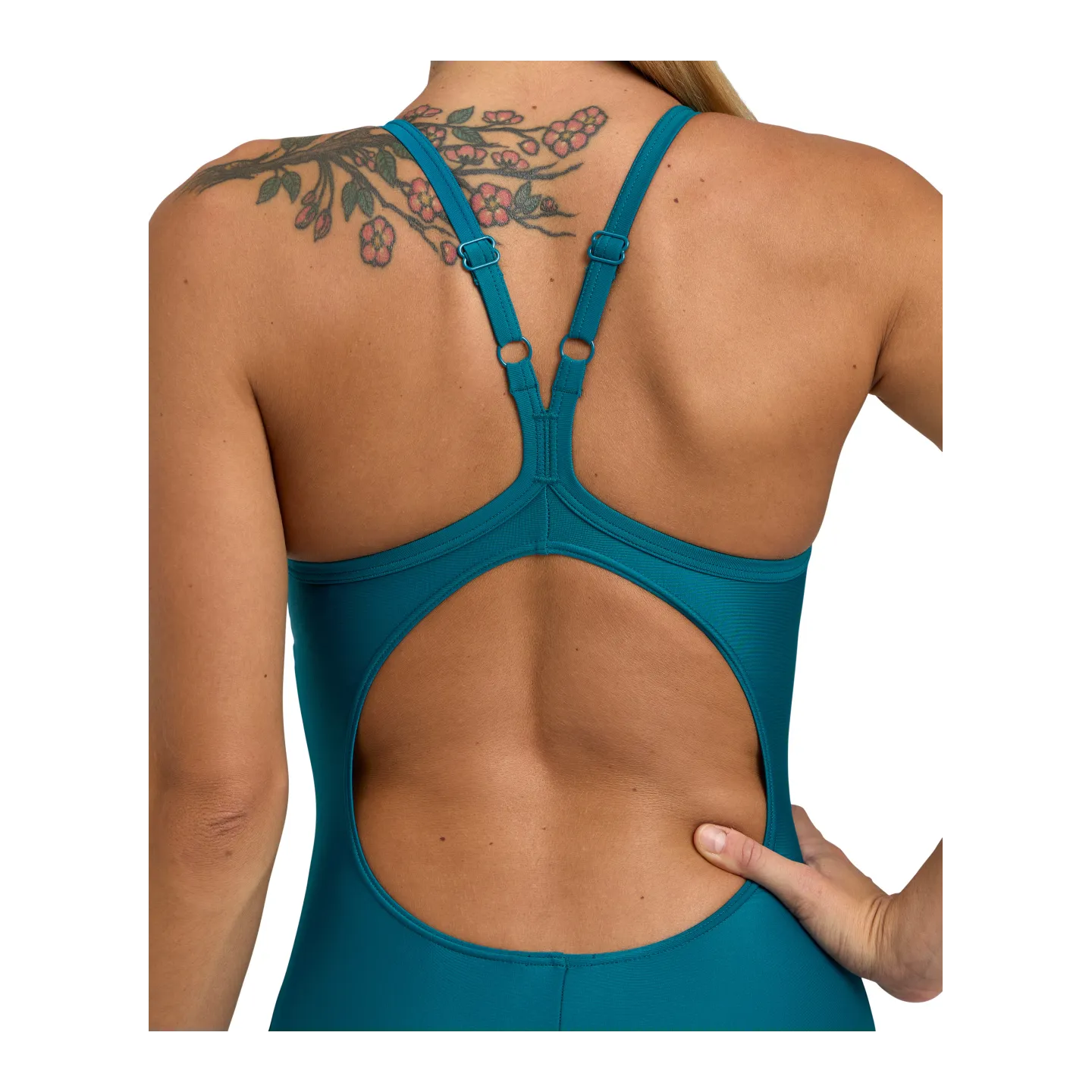 Maillot Femme ARENA SOLID SWIMSUIT LIGHTDROP BACK DEEP TEAL