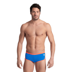 Maillot Homme ARENA ICONS SWIM LOW WAIST SHORT SOLID BLUE RIVER BRIGHT CORAL