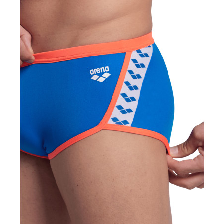 Maillot Homme ARENA ICONS SWIM LOW WAIST SHORT SOLID BLUE RIVER BRIGHT CORAL