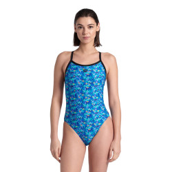 Maillot Femme ARENA POOLTILES SWIMSUIT CHALLENGE BLACK BLUE MULTI