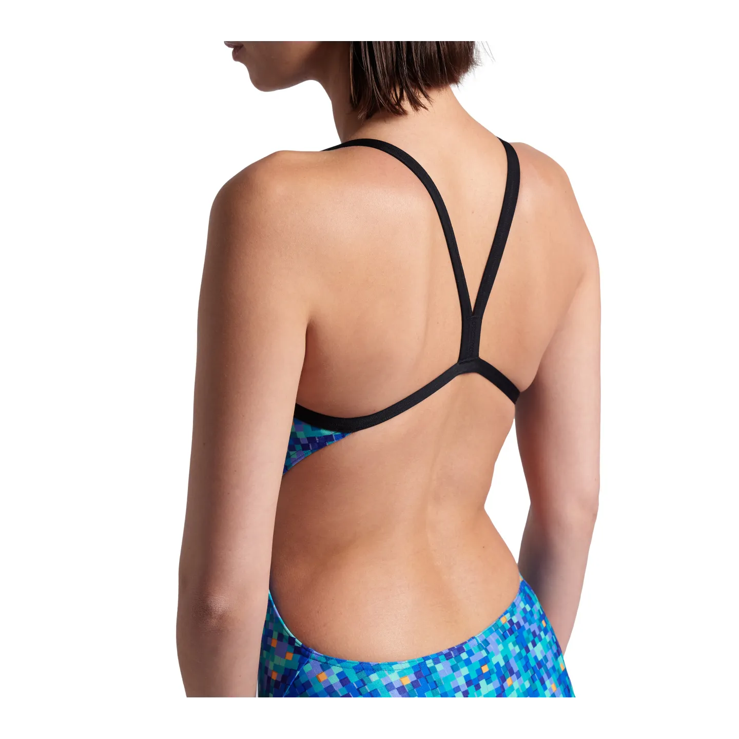Maillot Femme ARENA POOLTILES SWIMSUIT CHALLENGE BLACK BLUE MULTI