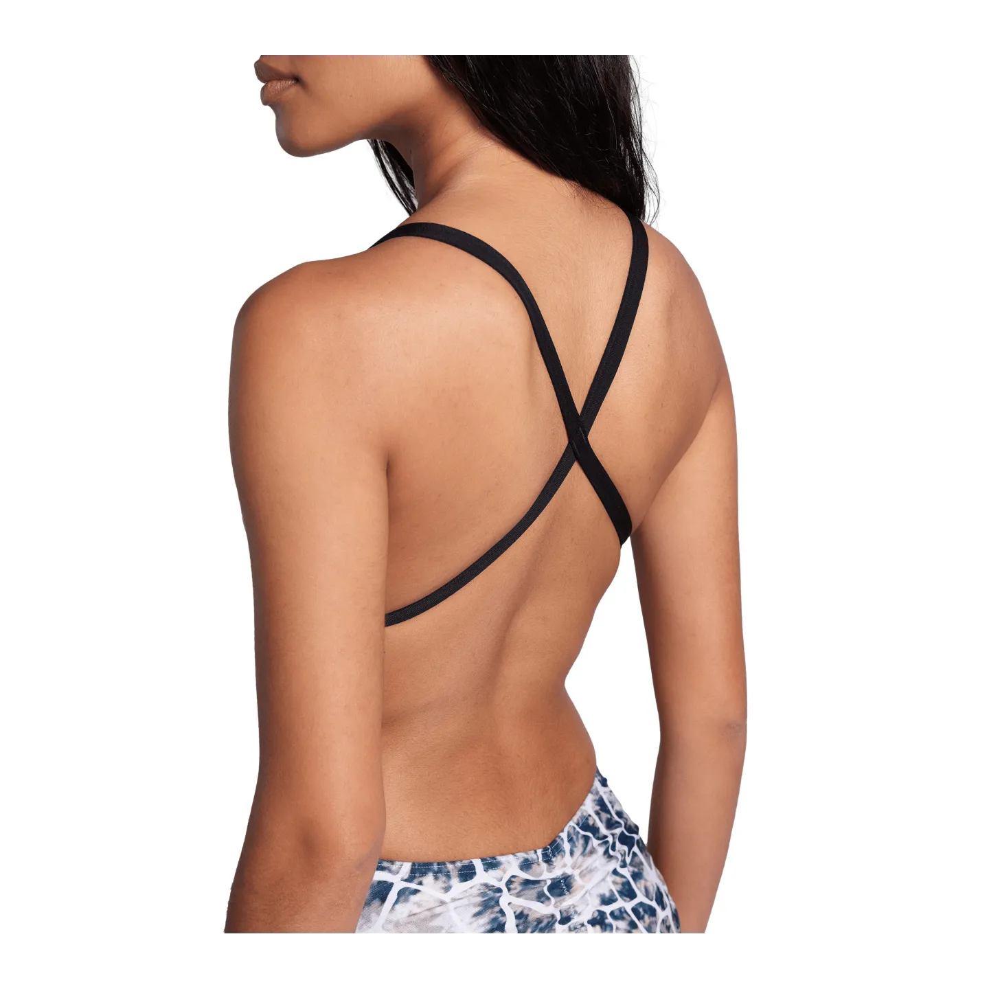 Maillot Femme ARENA EARTH SWIMSUIT XCROSS BACK BLACK WHITE