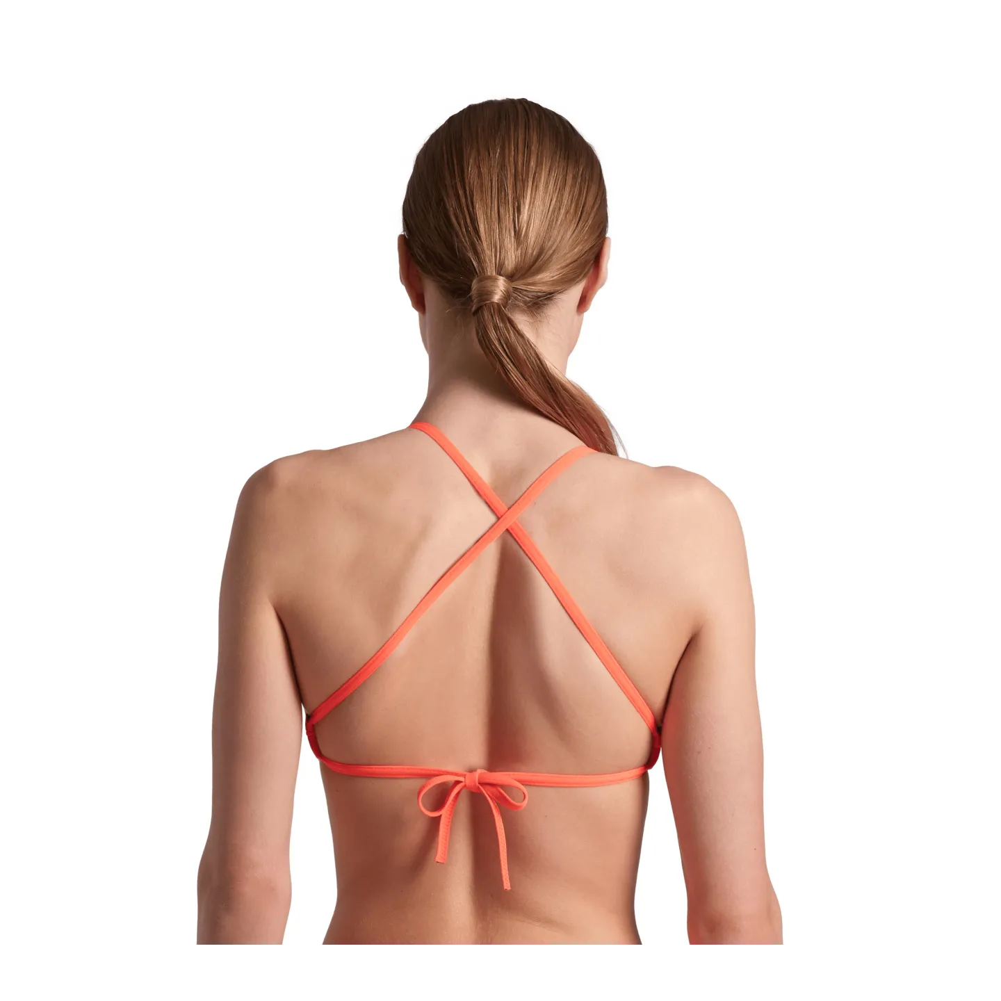 Maillot Femme ARENA TEAM SWIM TOP TIE BACK SOLID BRIGHT CORAL