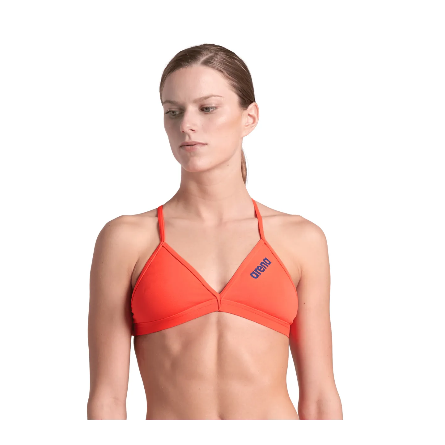 Maillot Femme ARENA TEAM SWIM TOP TIE BACK SOLID BRIGHT CORAL