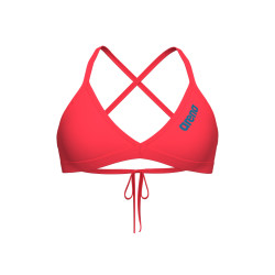 Maillot Femme ARENA TEAM SWIM TOP TIE BACK SOLID BRIGHT CORAL