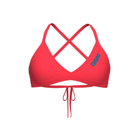Maillot Femme ARENA TEAM SWIM TOP TIE BACK SOLID BRIGHT CORAL