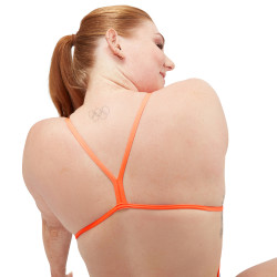 Maillot de Bain Femme ECO+  SOLID VBACK BLU/PIN