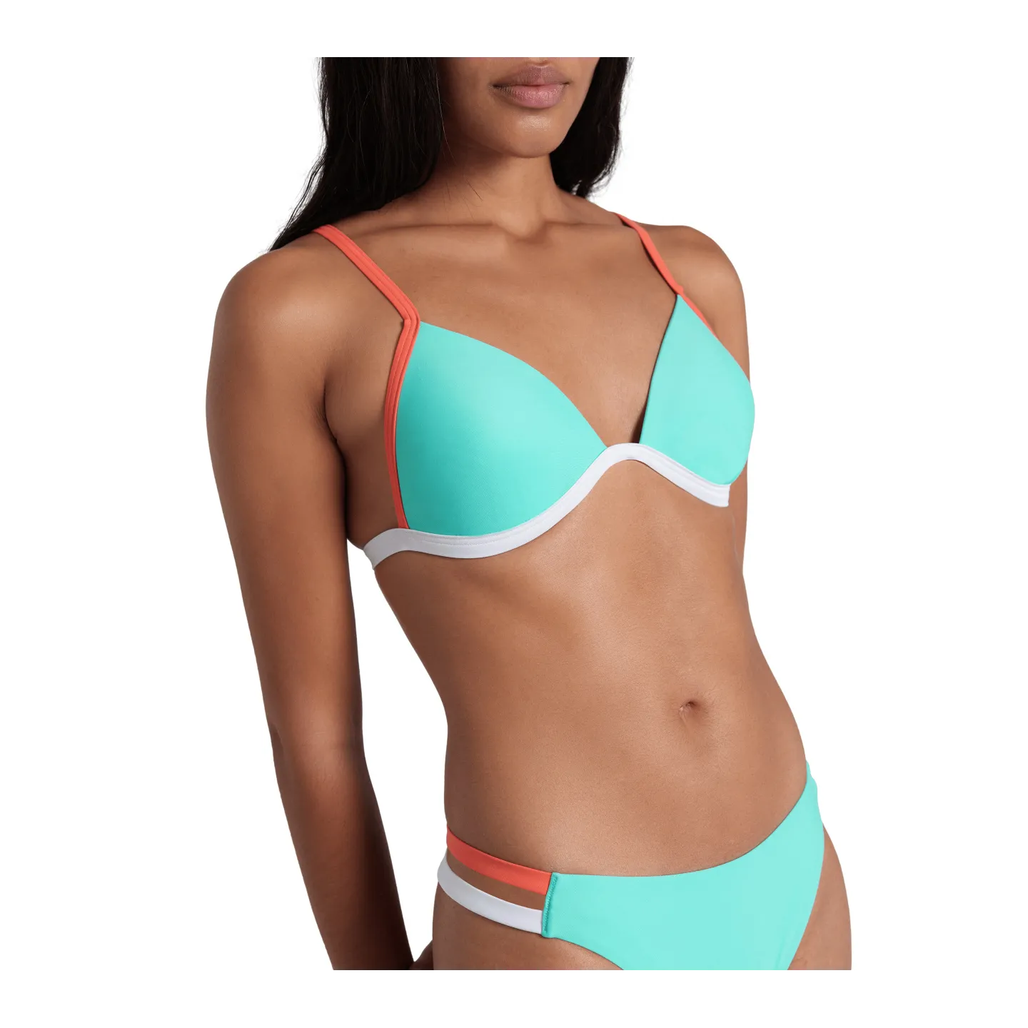 Maillot Femme ARENA PRO_FILE BIKINI TRIANGLE WATER CALYPSO CORAL WHITE
