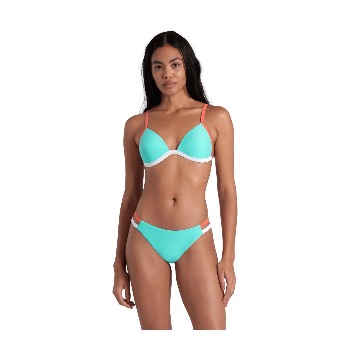 Maillot Femme ARENA PRO_FILE BIKINI TRIANGLE WATER CALYPSO CORAL WHITE