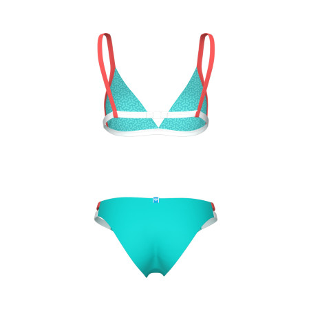 Maillot Femme ARENA PRO_FILE BIKINI TRIANGLE WATER CALYPSO CORAL WHITE