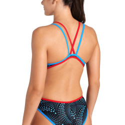 Maillot Femme ARENA ONE FIREFLOW SWIMSUIT DOUB BLUE RIVER RED BLACK MULTI