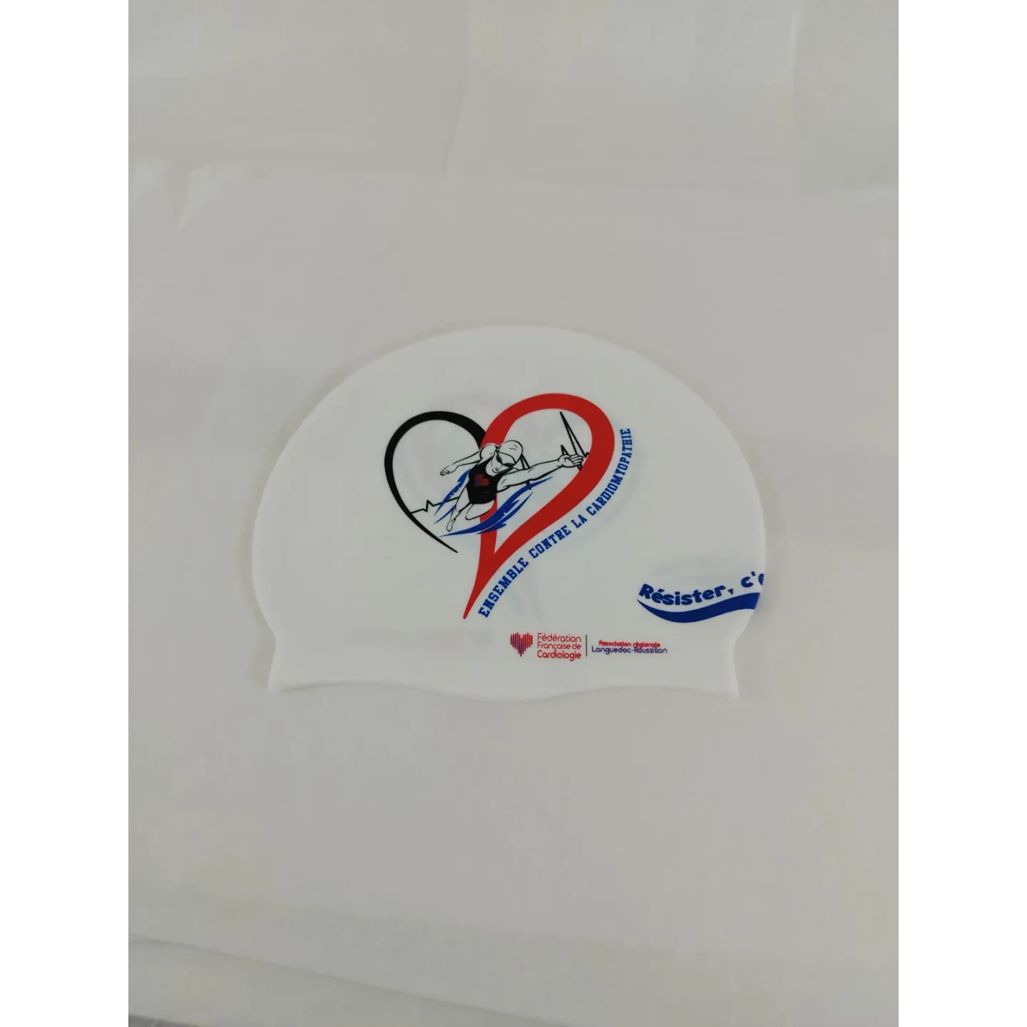 Bonnet de bain - ensemble contre la cardiomyopathie - Résister c'est exister