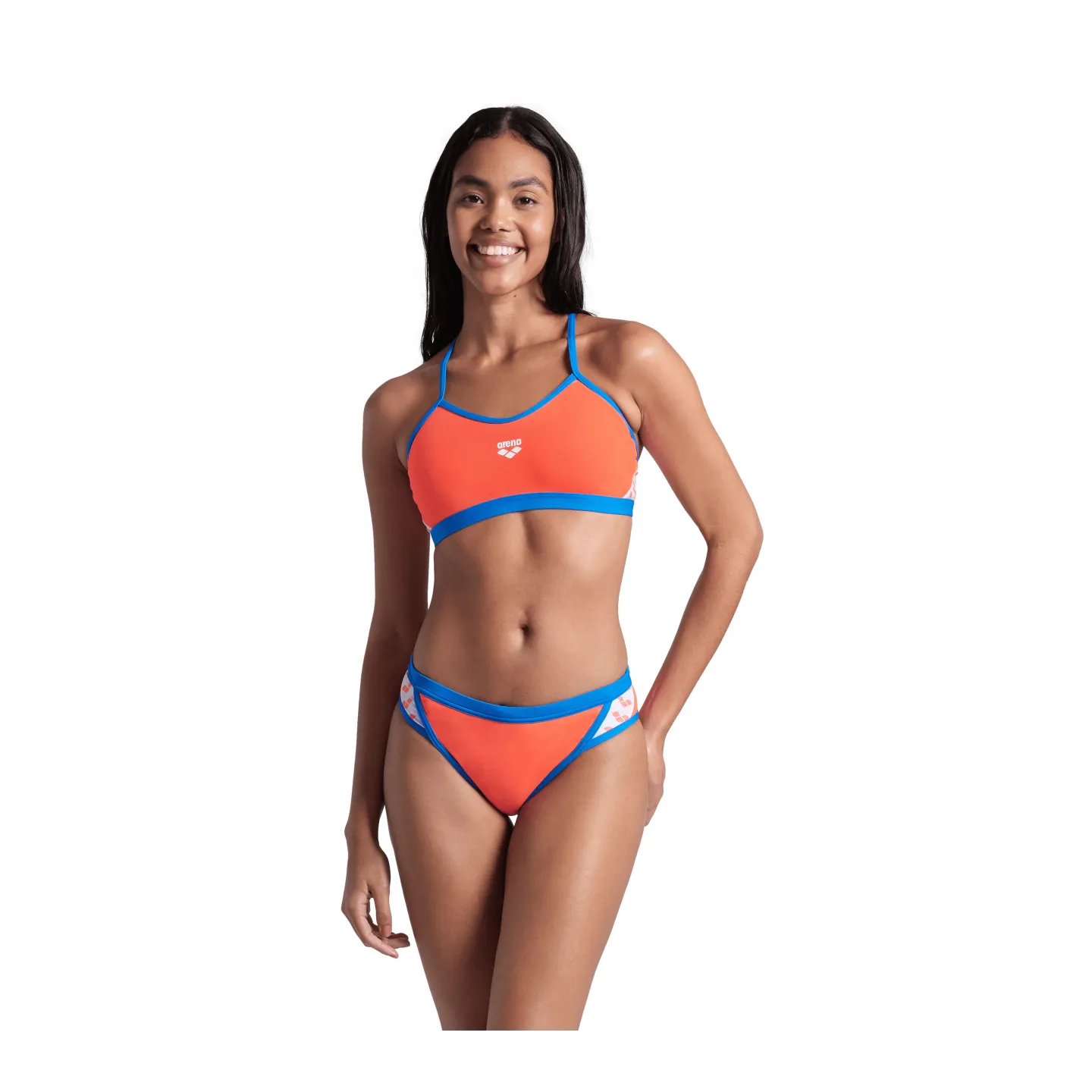 Maillot Femme ARENA ICONS SUPER FLY BACK SOLID BRIGHT CORAL BLUE RIVER