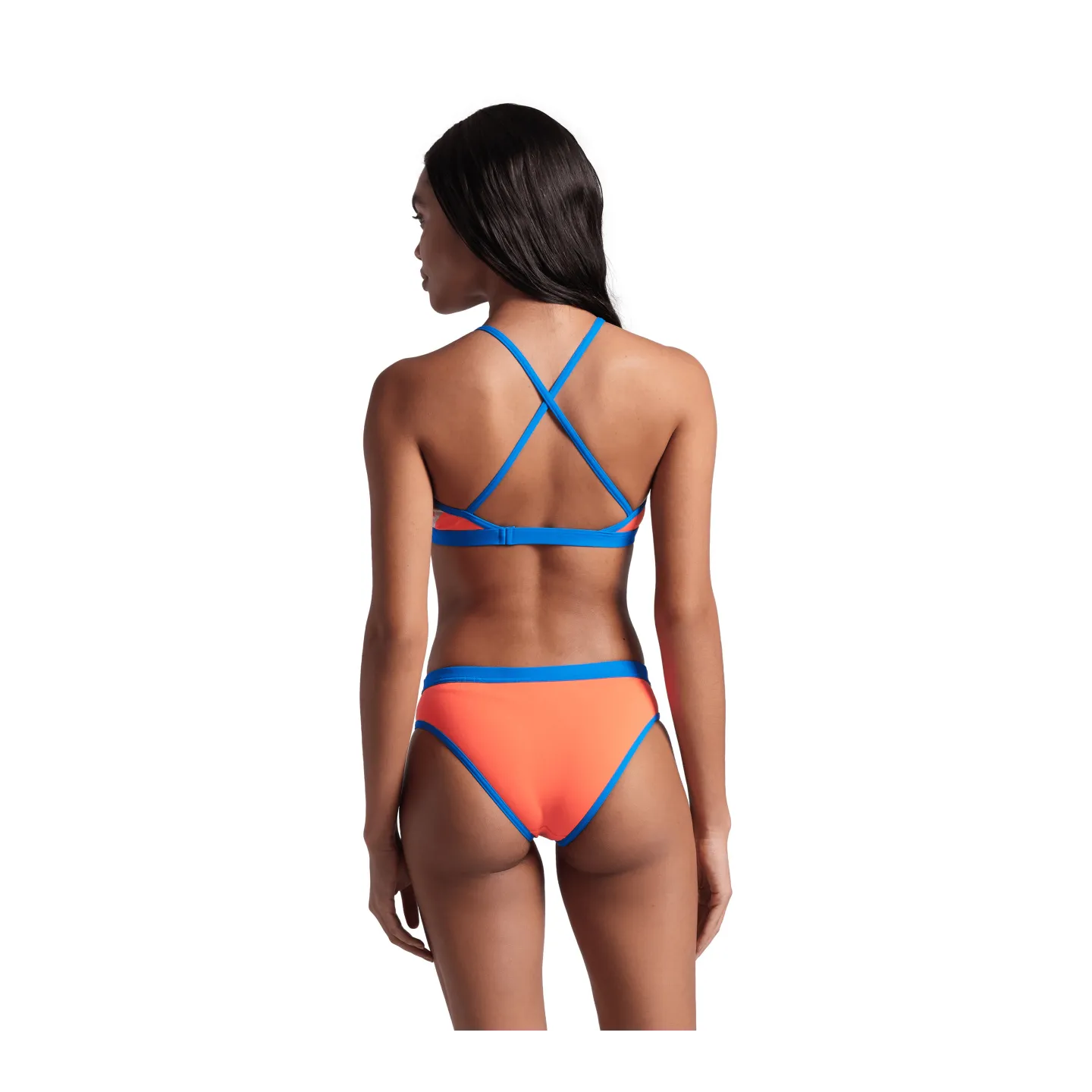 Maillot Femme ARENA ICONS SUPER FLY BACK SOLID BRIGHT CORAL BLUE RIVER