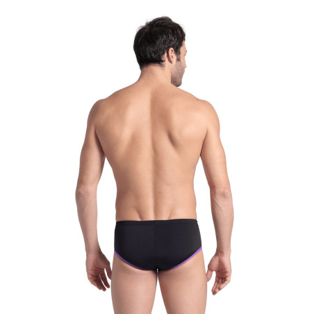 Maillot Homme ARENA ONE 12CM SWIM BRIEFS BIG LOG BLACK PURPLE