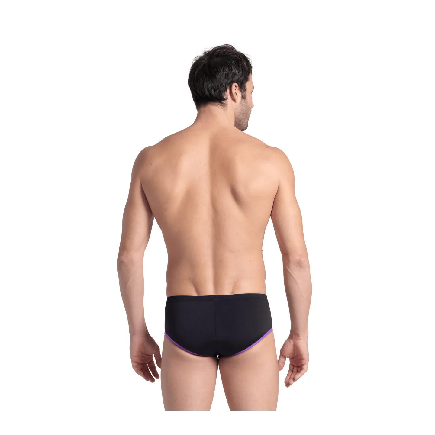 Maillot Homme ARENA ONE 12CM SWIM BRIEFS BIG LOG BLACK PURPLE