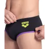 Maillot Homme ARENA ONE 12CM SWIM BRIEFS BIG LOG BLACK PURPLE