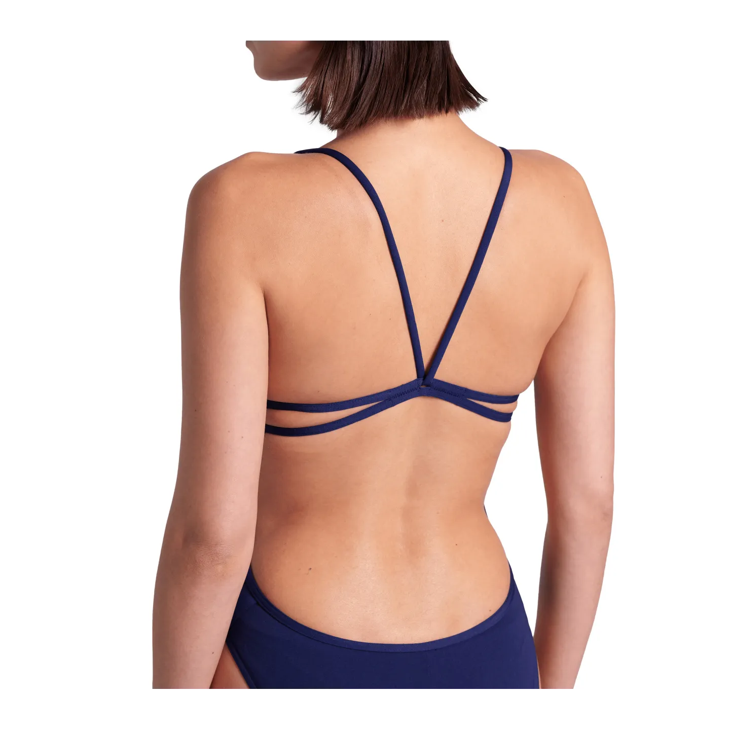 WOMEN'S SWIMSUIT LACE BACK SOLID PLUM-WHITE (copie)