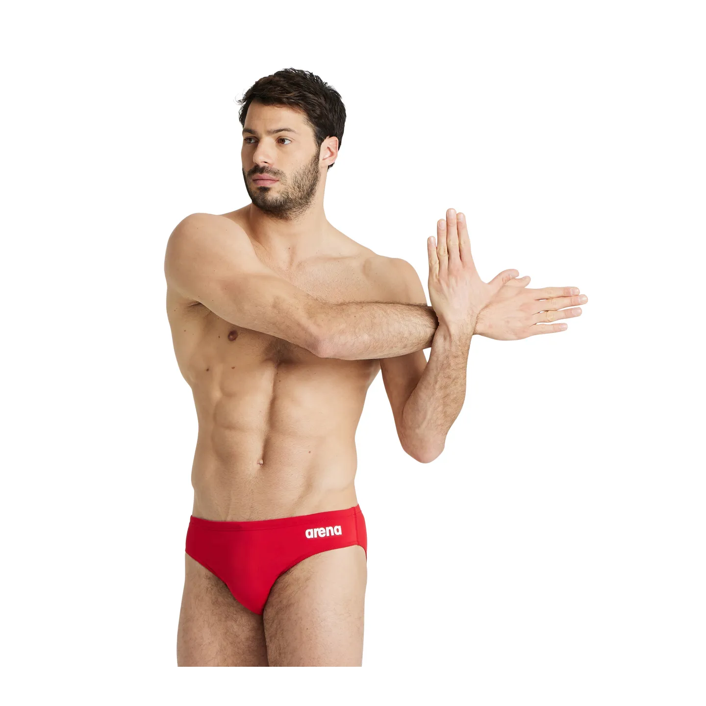 MAILLOT DE BAIN ARENA HOMME MEN'S TEAM SWIM BRIEFS SOLID RED WHITE