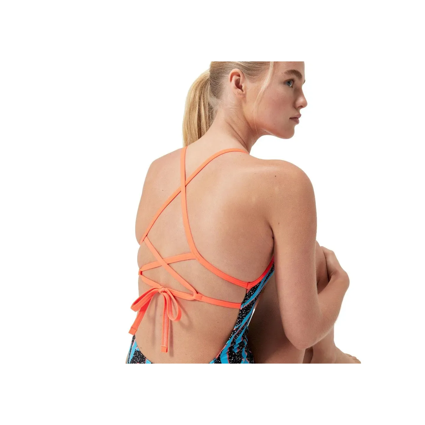 Maillot de bain Speedo Femme ECO+ ALLOV DIG LATTICE TIE-BACK BLA/BLU