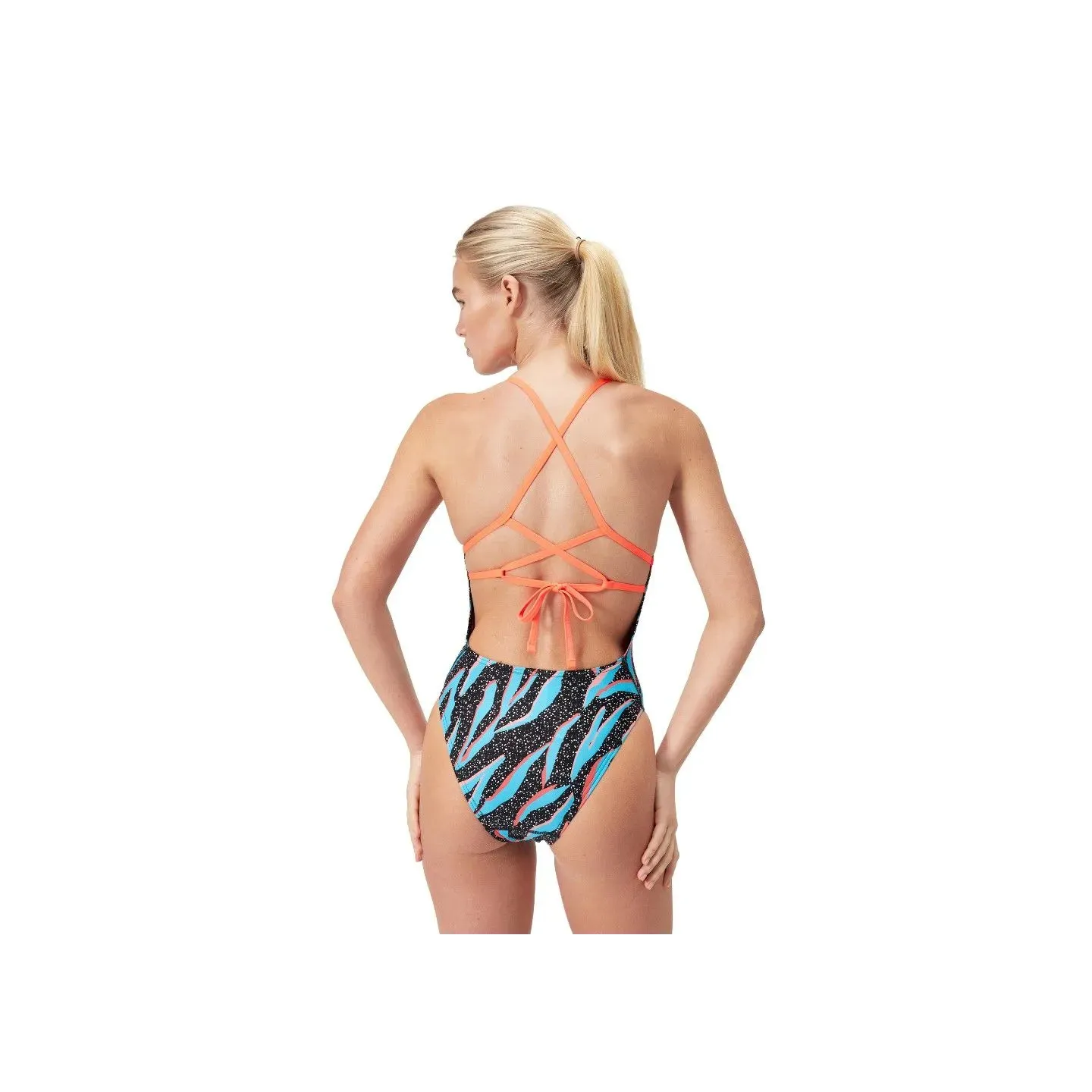 Maillot de bain Speedo Femme ECO+ ALLOV DIG LATTICE TIE-BACK BLA/BLU