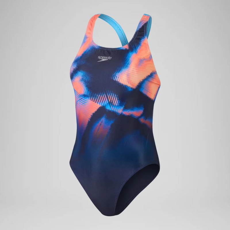 Maillot de bain Speedo Femme ECO+ PLACEM DIG POWERBACK NAV/RED