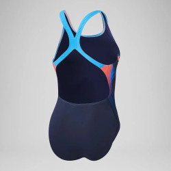 Maillot de bain Speedo Femme ECO+ PLACEM DIG POWERBACK NAV/RED