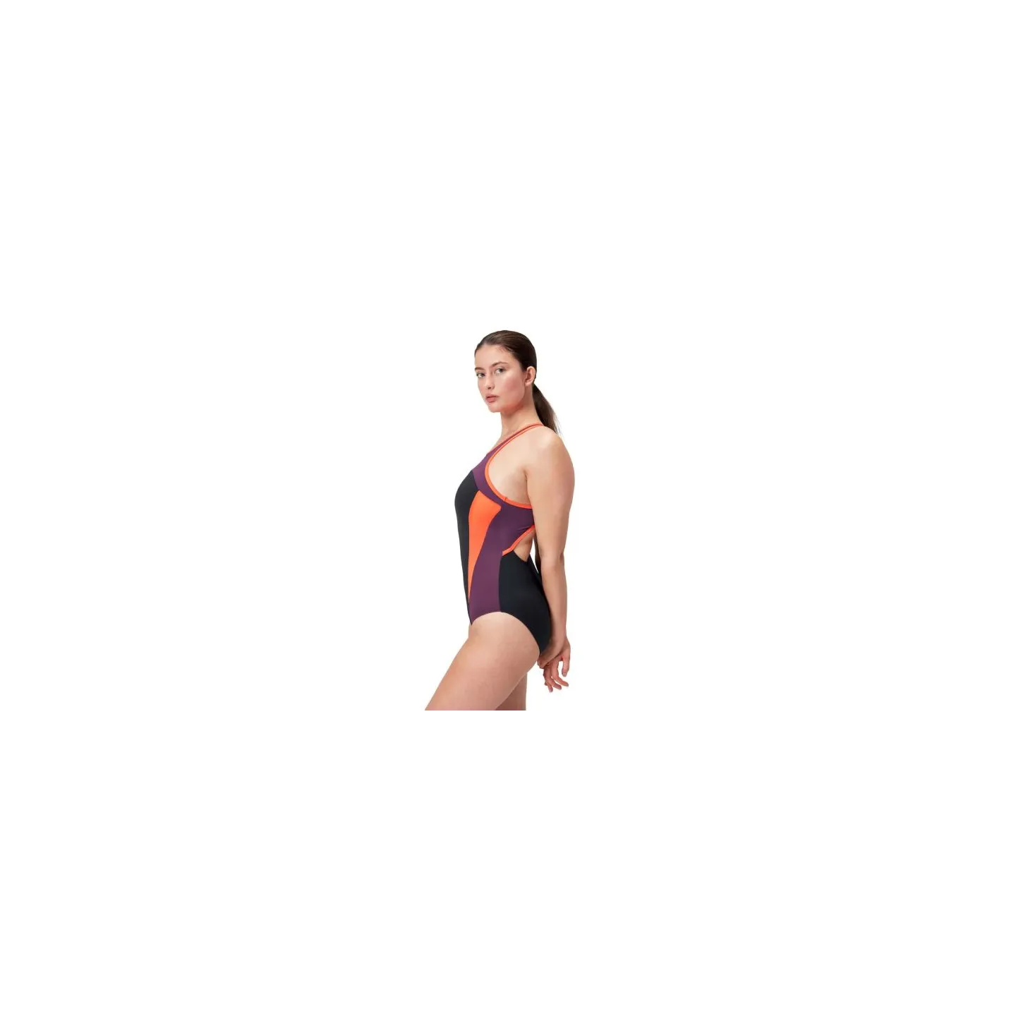 Maillot de bain Speedo Femme ECO+ HI NECK SPLICE XB BLA/RED