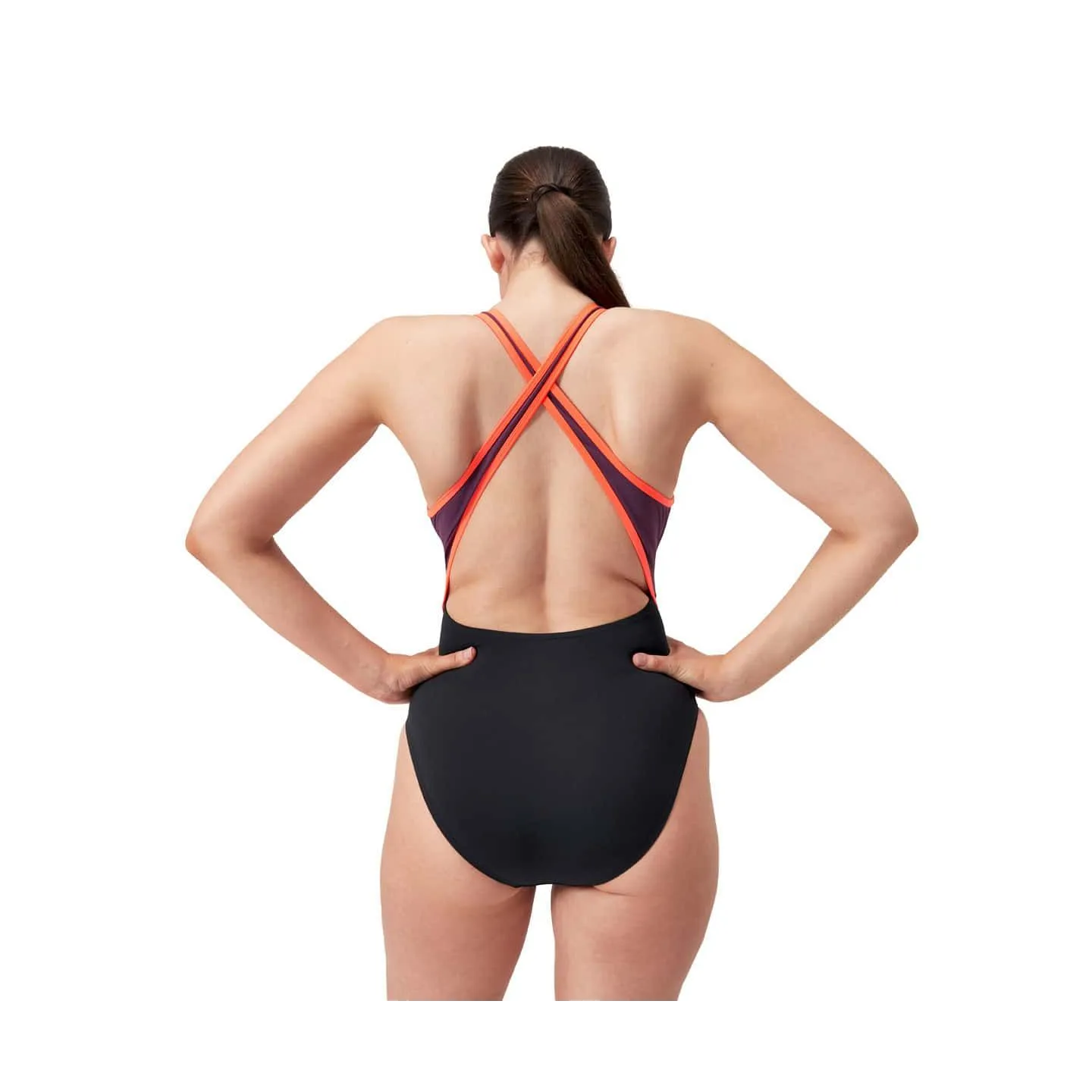 Maillot de bain Speedo Femme ECO+ HI NECK SPLICE XB BLA/RED